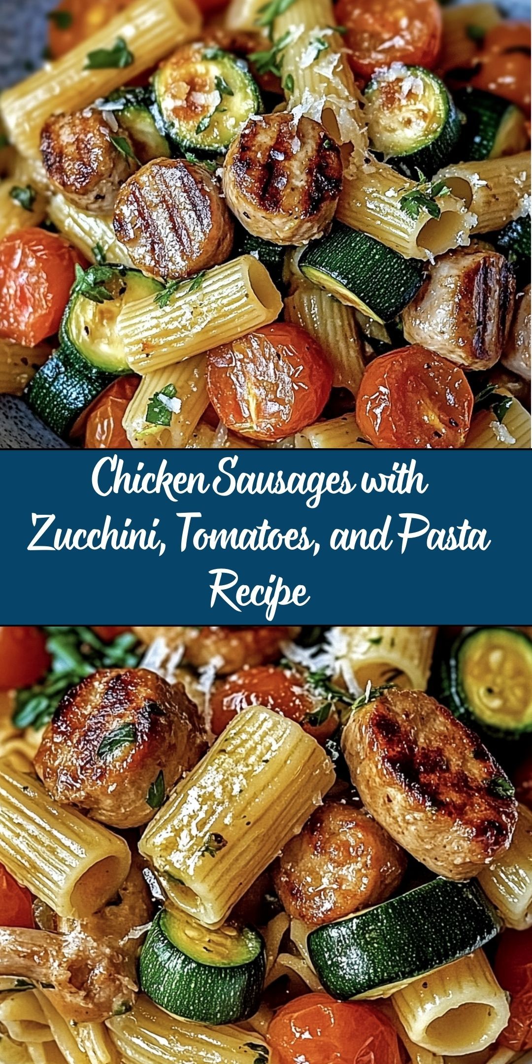Chicken Sausages with Zucchini, Tomatoes, and Pasta Recipe
